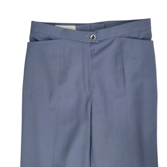 Escada Wool Flare Dress Pants Blue Size 36 - Picture 7 of 14
